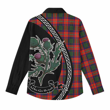 Riddell Family Crest Tartan Women Casual Shirt Alba Thistle Inspired - Tartan Vibes Clothing