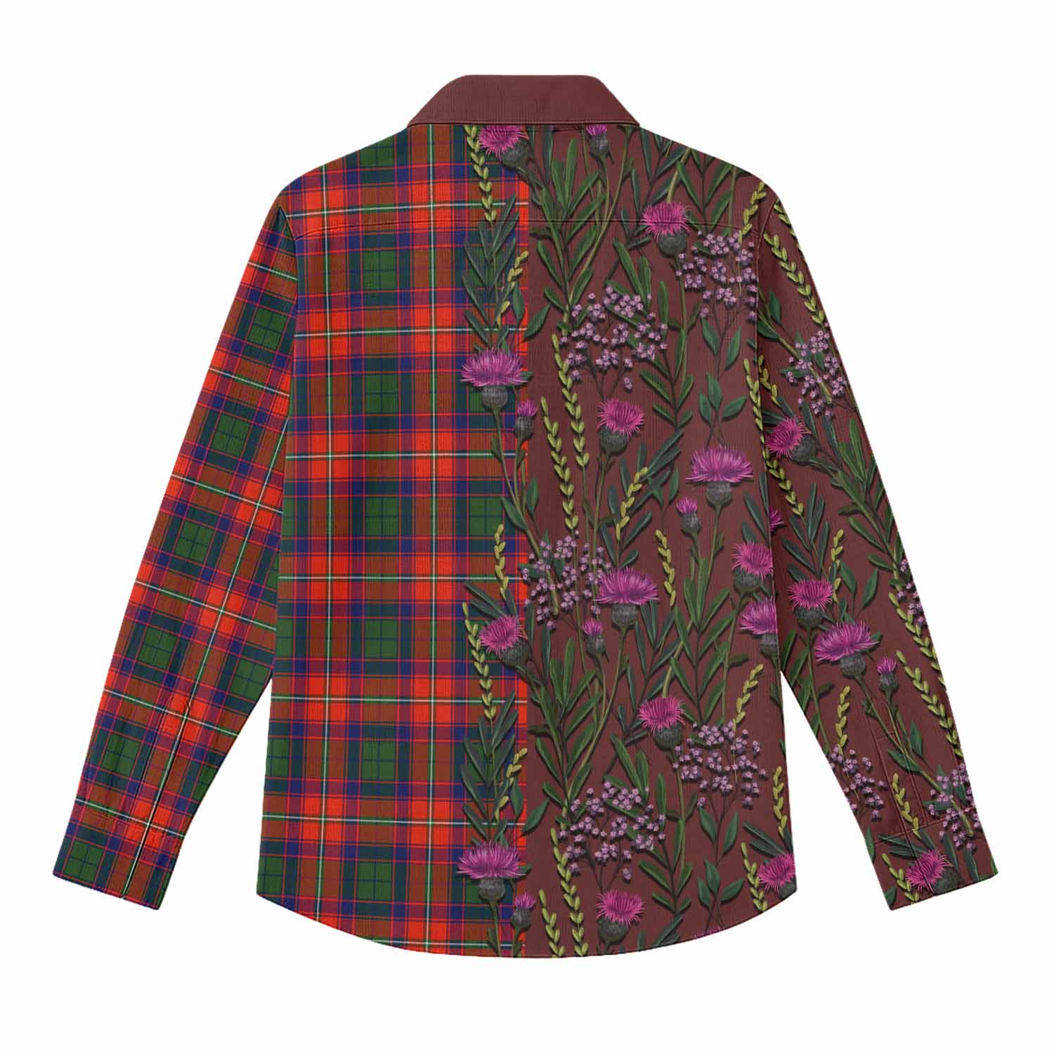 Riddell Family Crest Tartan Women Casual Shirt Scottish Thistle Flower Pattern Half Style - Tartan Vibes Clothing