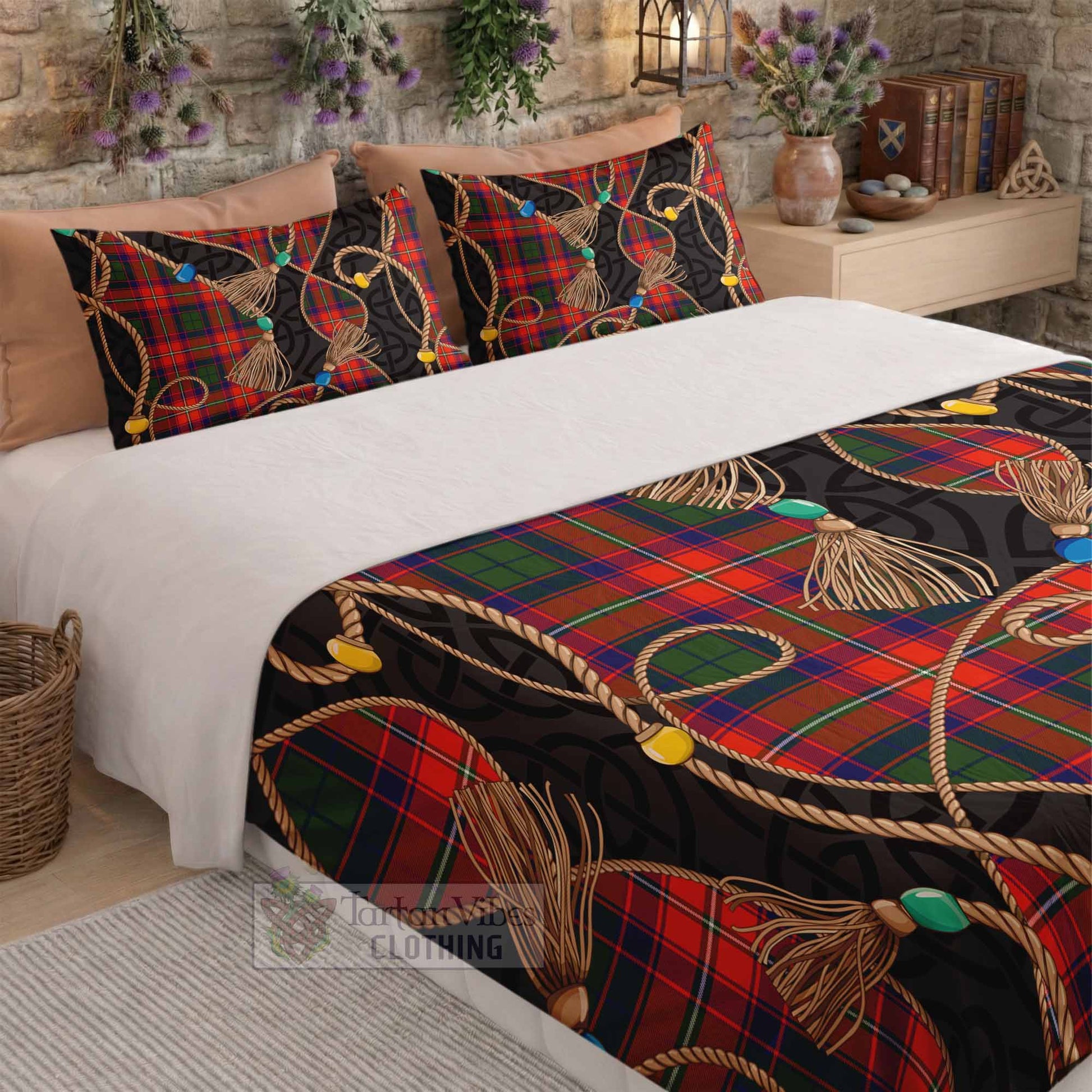 Riddell Scottish Tartan Twisted Ropes Stylized Bedding Set - Tartan Vibes Clothing