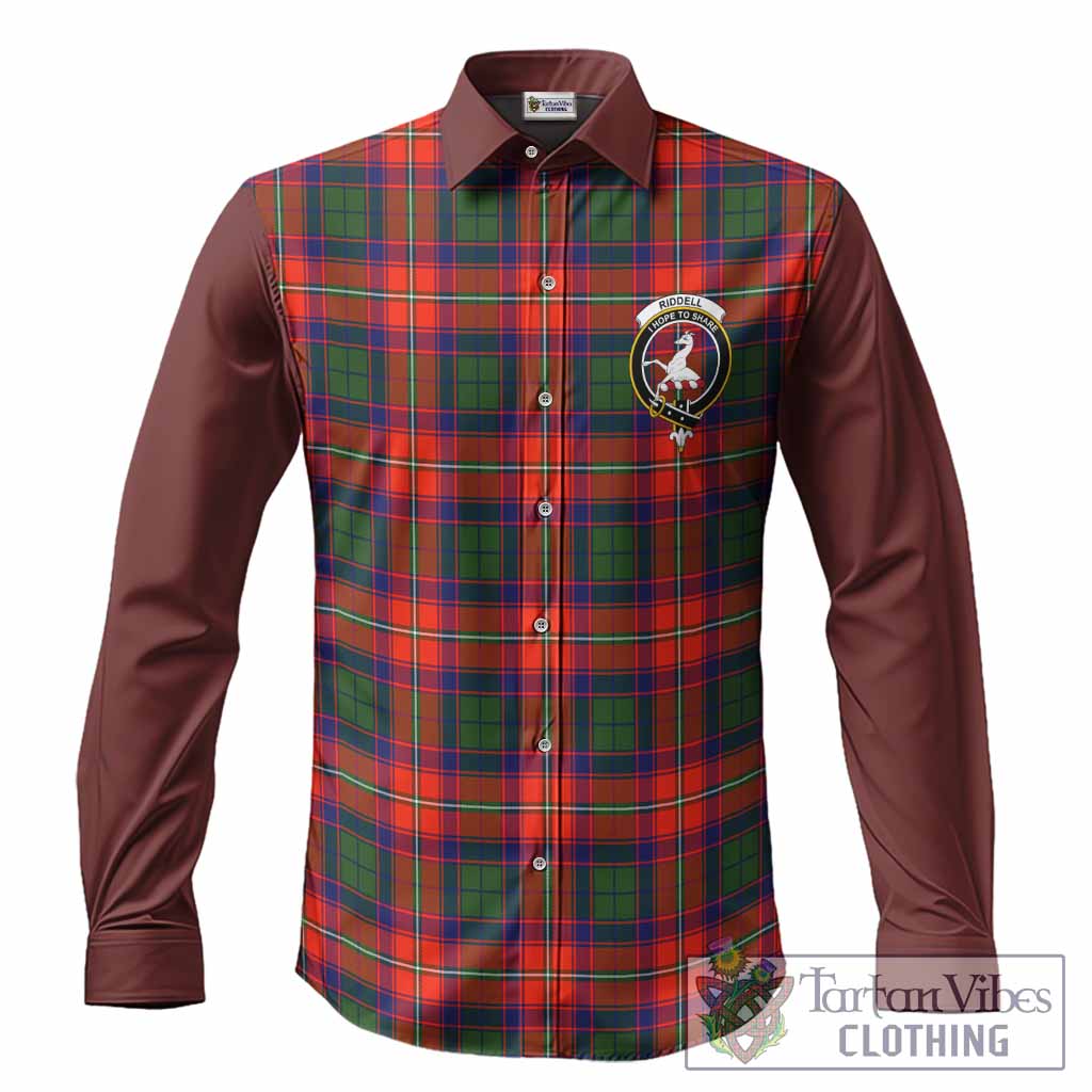 Riddell Tartan Accent Long Sleeve Button Shirts with Family Crest