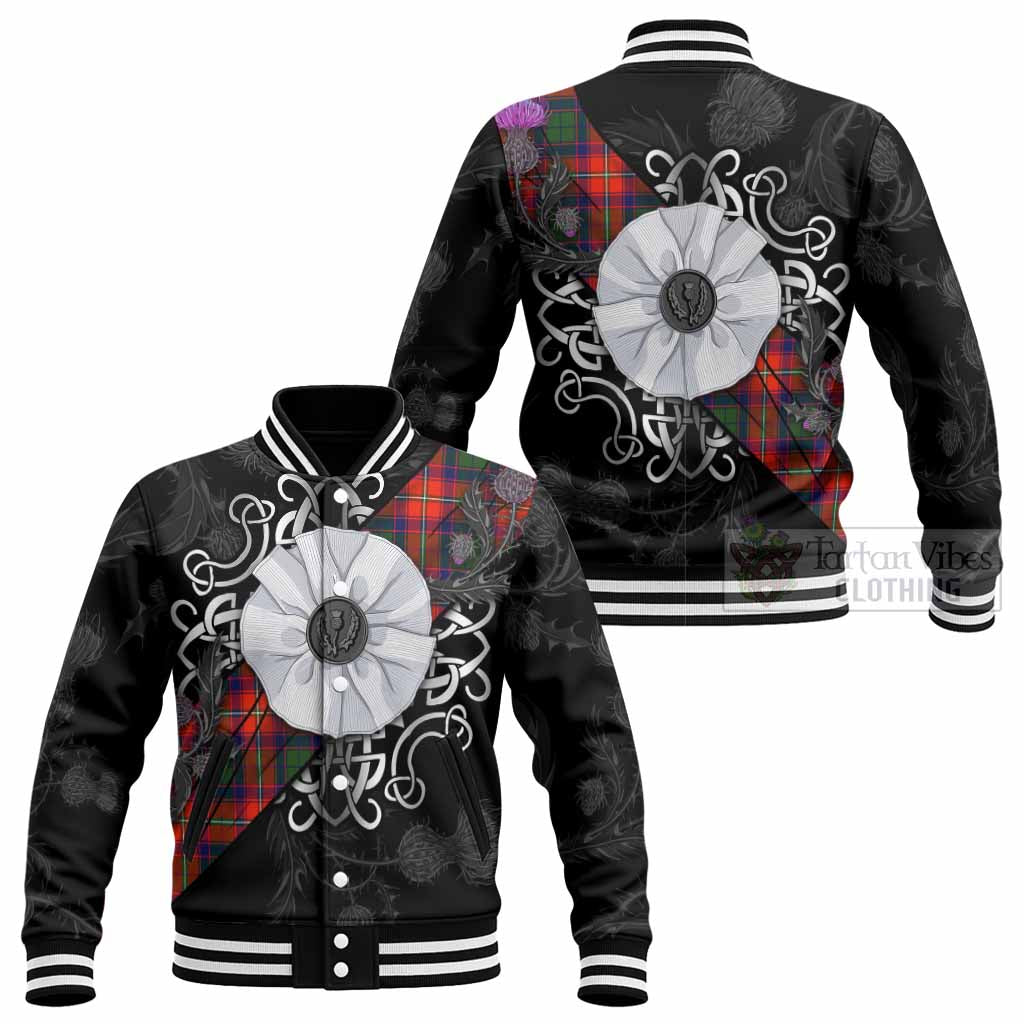 Riddell Tartan Baseball Jacket Jacobite White Rose - Tartan Vibes Clothing