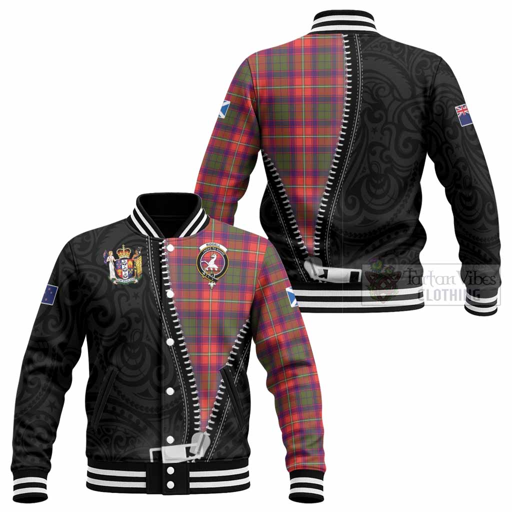 Riddell Tartan Baseball Jacket New Zealand Pattern Unique Zipper Stylized