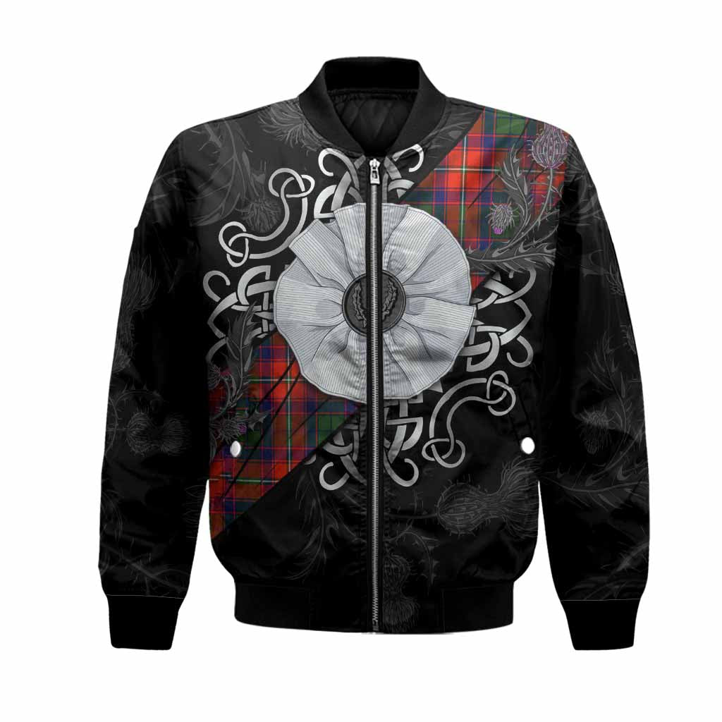Riddell Tartan Bomber Jacket Jacobite White Rose Unisex Black - Tartan Vibes Clothing