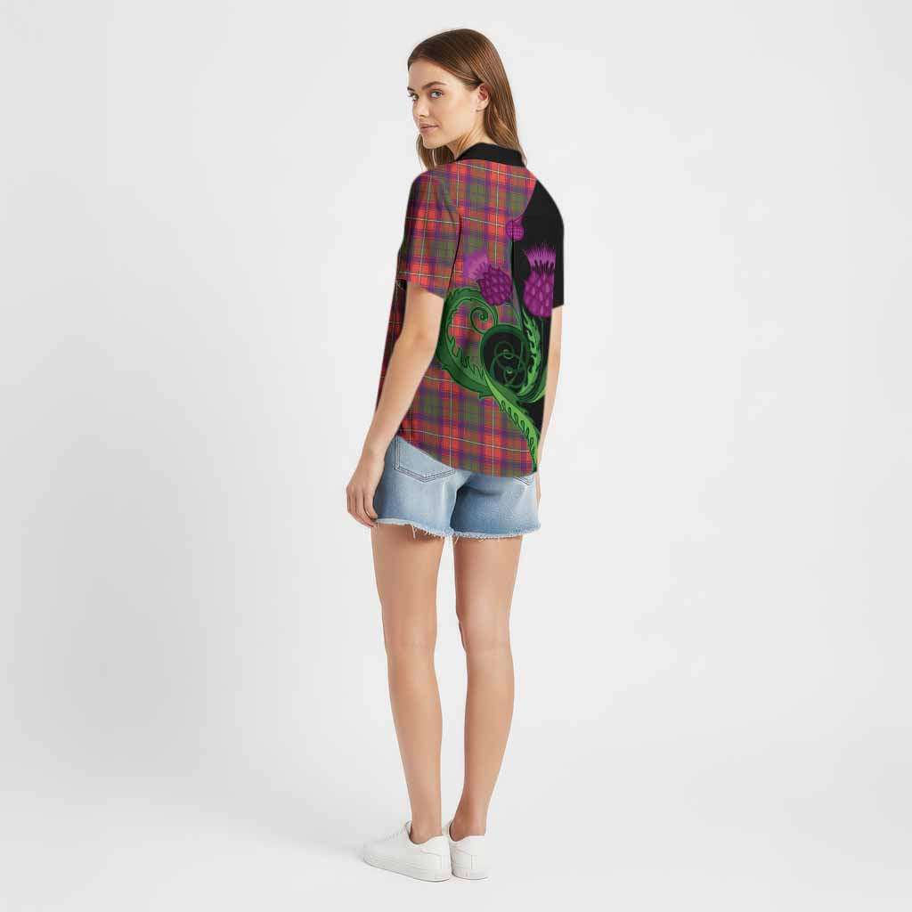 Riddell Tartan Cotton Hawaiian Shirt Traditional Scottish Thistle