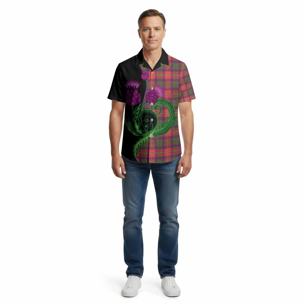 Riddell Tartan Cotton Hawaiian Shirt Traditional Scottish Thistle