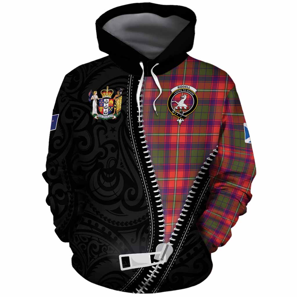 Riddell Tartan Cotton Hoodie New Zealand Pattern Unique Zipper Stylized