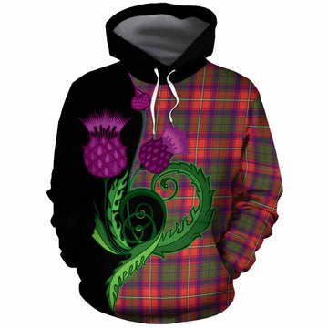 Riddell Tartan Cotton Hoodie Traditional Scottish Thistle