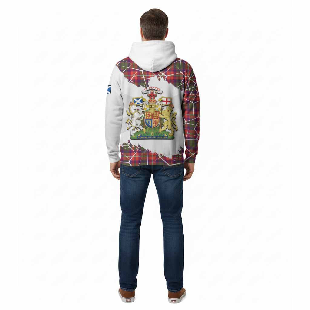 Riddell Tartan Cotton Hoodie with Family Crest and Lion Rampant Grunge Style