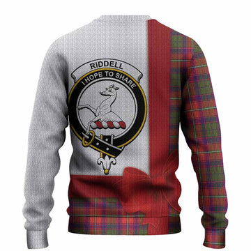 Riddell Tartan Crest Christmas Christmas Ugly Sweater Highland Cow Bagpipes Coquette Bow Style