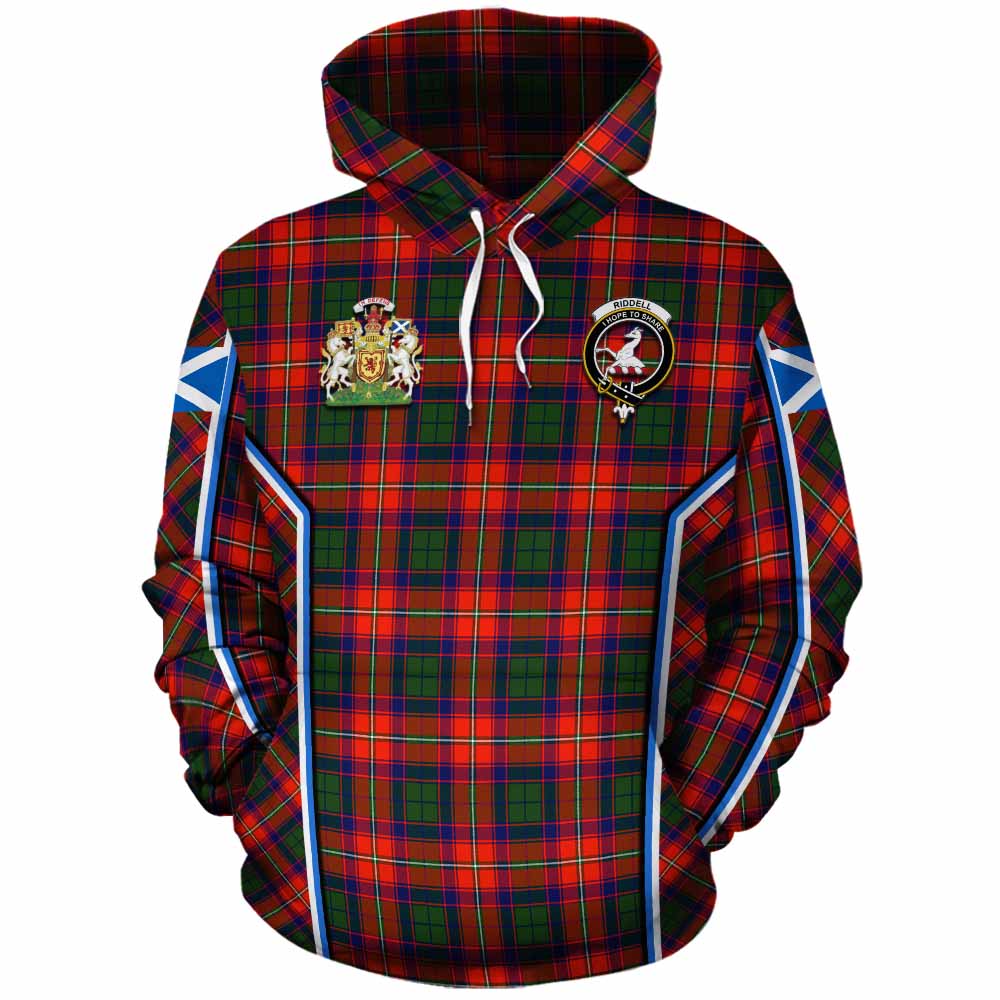 Riddell Tartan Crest Cotton Hoodie Scotland Coat of Arm Flag Style - Tartan Vibes Clothing