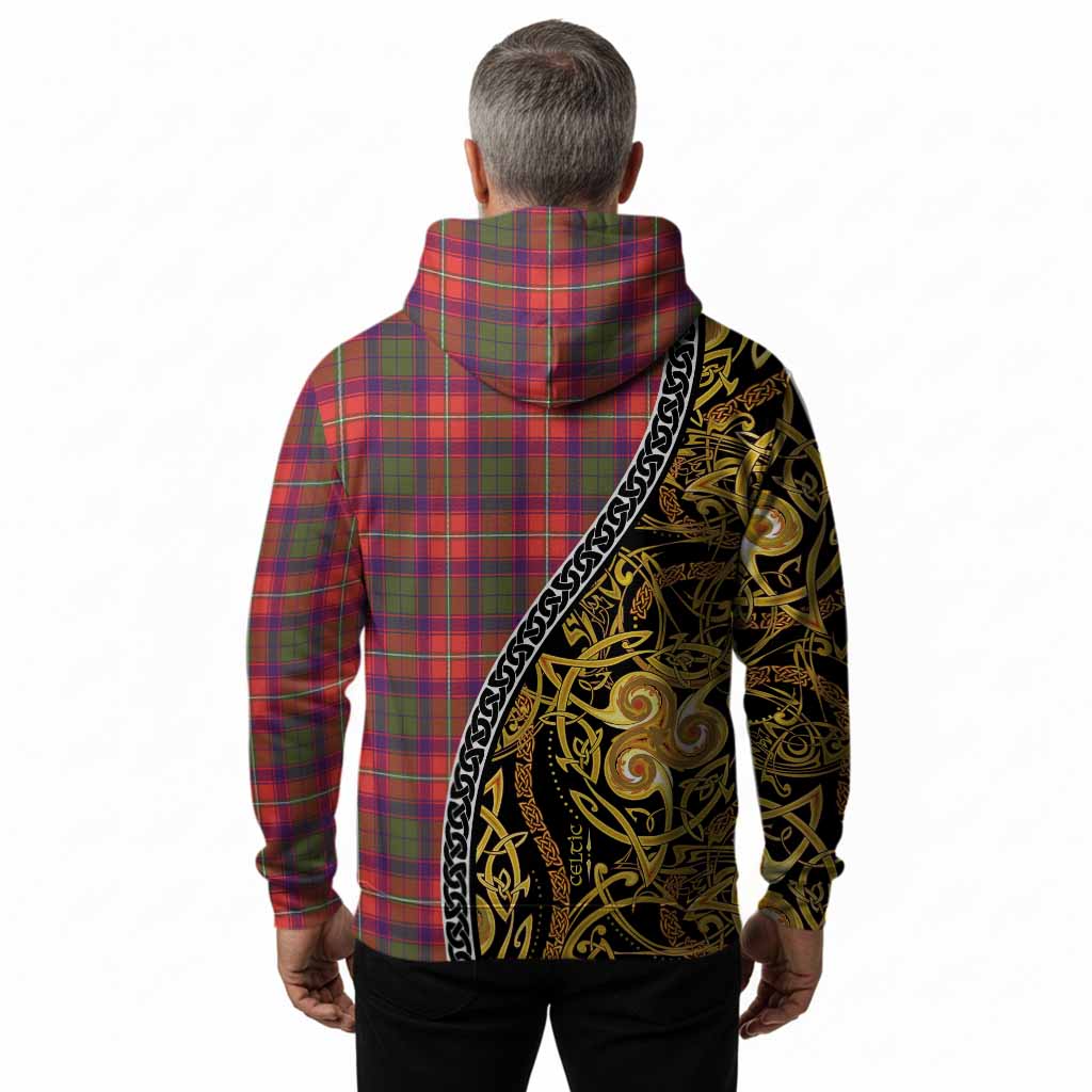 Riddell Tartan Crest Hoodie Celtic Knot and Triple Trickle Spiral Symbols