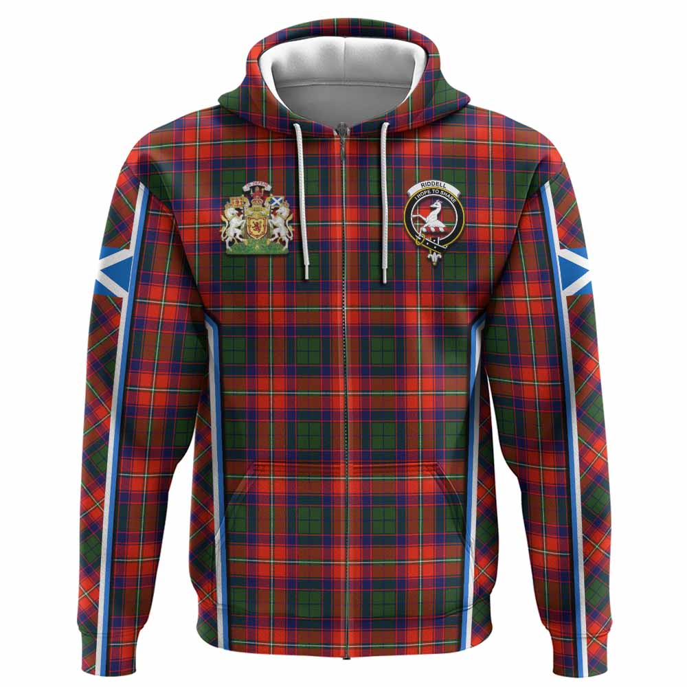 Riddell Tartan Crest Hoodie Scotland Coat of Arm Flag Style - Tartan Vibes Clothing