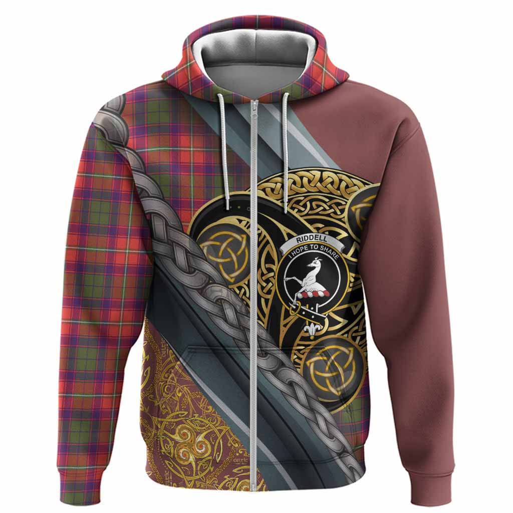 Riddell Tartan Crest Hoodie Scottish Triskele Celtic