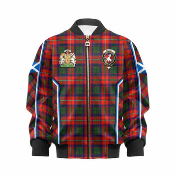 Riddell Tartan Crest Kid Bomber Jacket Scotland Coat of Arm Flag Style - Tartan Vibes Clothing