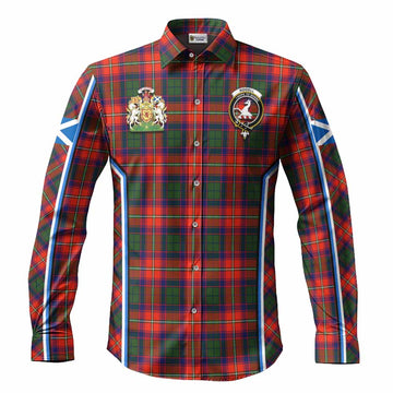Riddell Tartan Crest Long Sleeve Button Shirts Scotland Coat of Arm Flag Style - Tartan Vibes Clothing