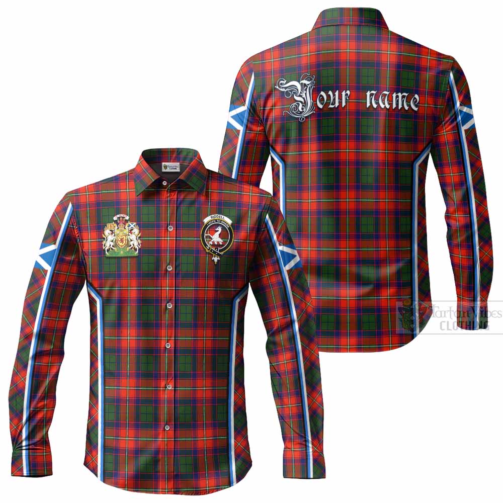 Riddell Tartan Crest Long Sleeve Button Shirts Scotland Coat of Arm Flag Style - Tartan Vibes Clothing