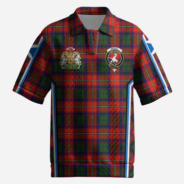Riddell Tartan Crest Men’s Polo Sweater Top Scotland Coat of Arm Flag Style