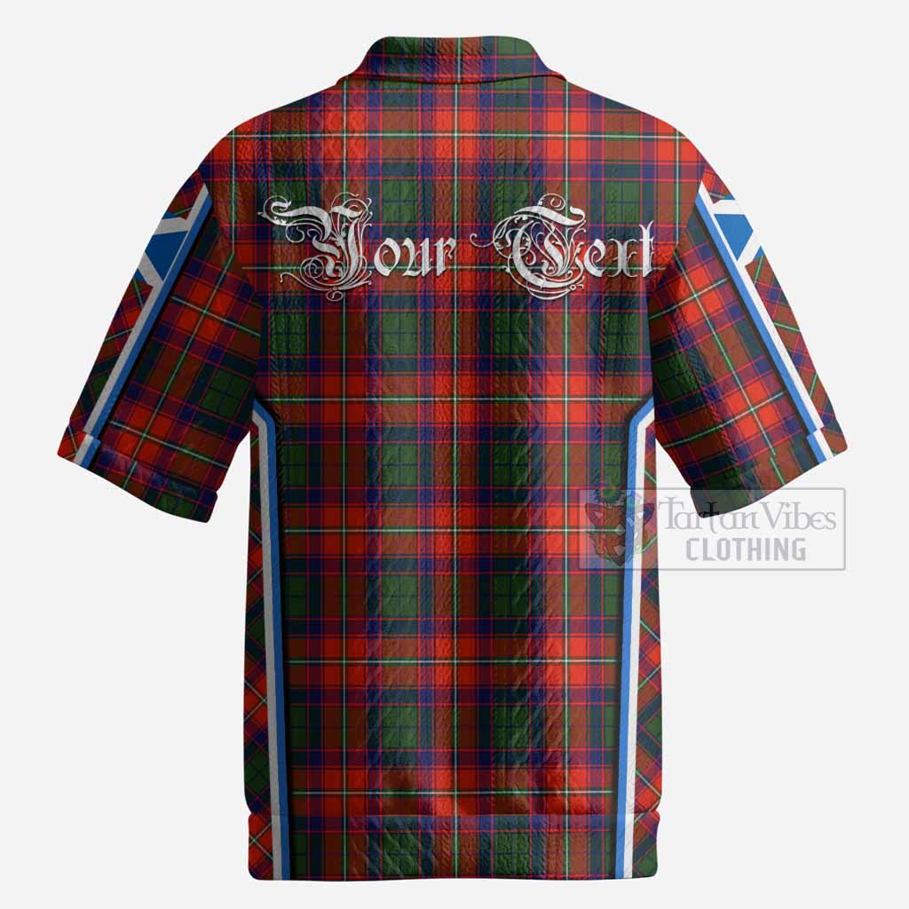 Riddell Tartan Crest Men’s Polo Sweater Top Scotland Coat of Arm Flag Style