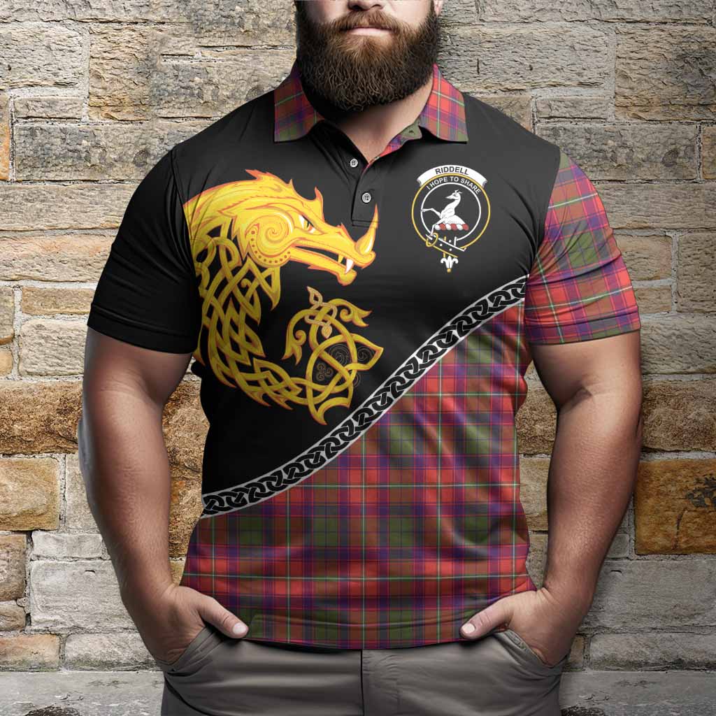 Riddell Tartan Crest Polo Shirt Legendary Dragon Knot Half Style