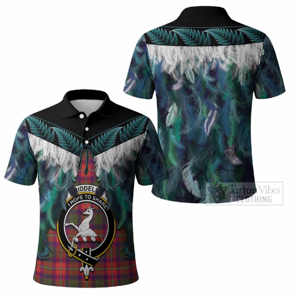 Riddell Tartan Crest Polo Shirt New Zealand Maori Korowai Cloak