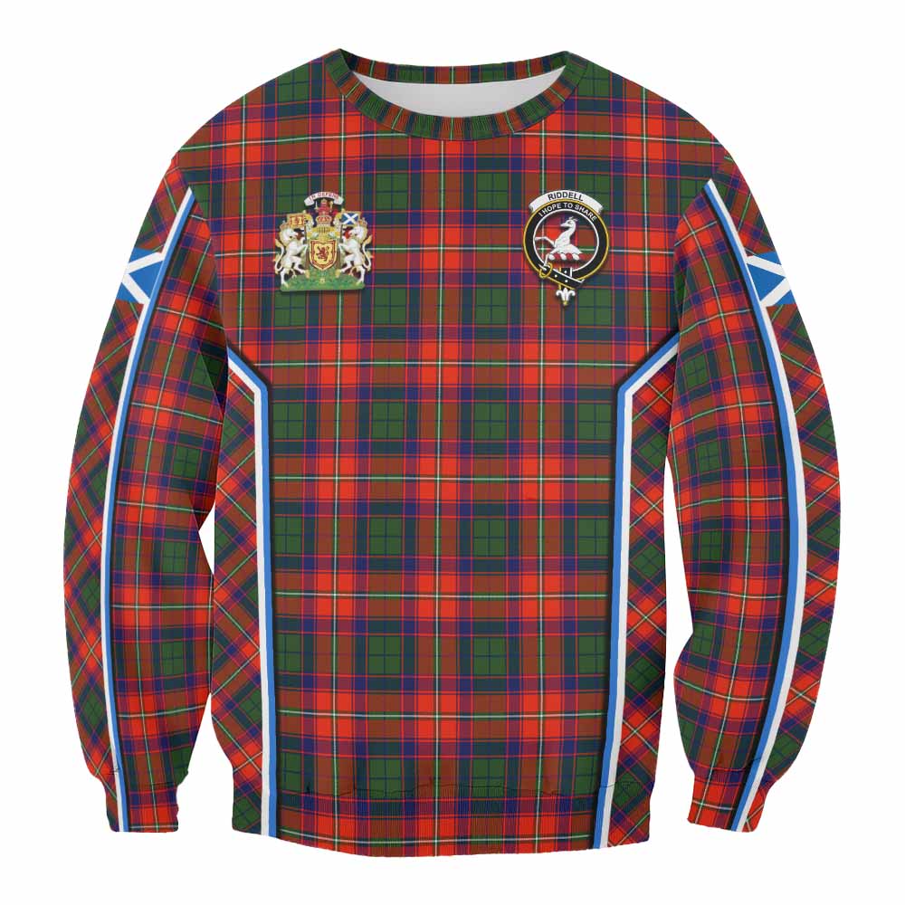 Riddell Tartan Crest Sweatshirt Scotland Coat of Arm Flag Style - Tartan Vibes Clothing