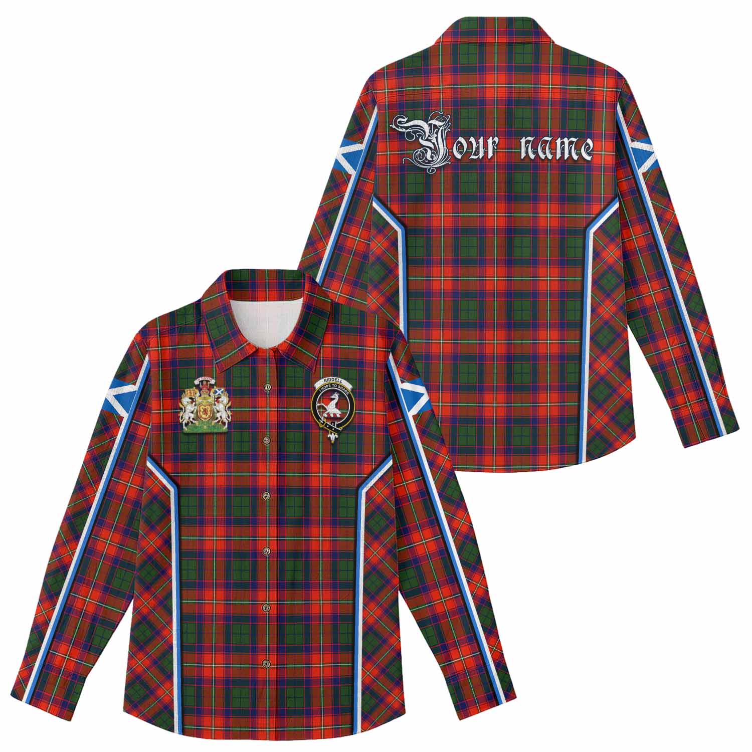 Riddell Tartan Crest Women Casual Shirt Scotland Coat of Arm Flag Style - Tartan Vibes Clothing