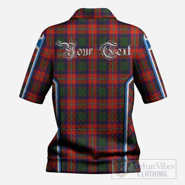 Riddell Tartan Crest Women’s Polo Sweater Top Scotland Coat of Arm Flag Style