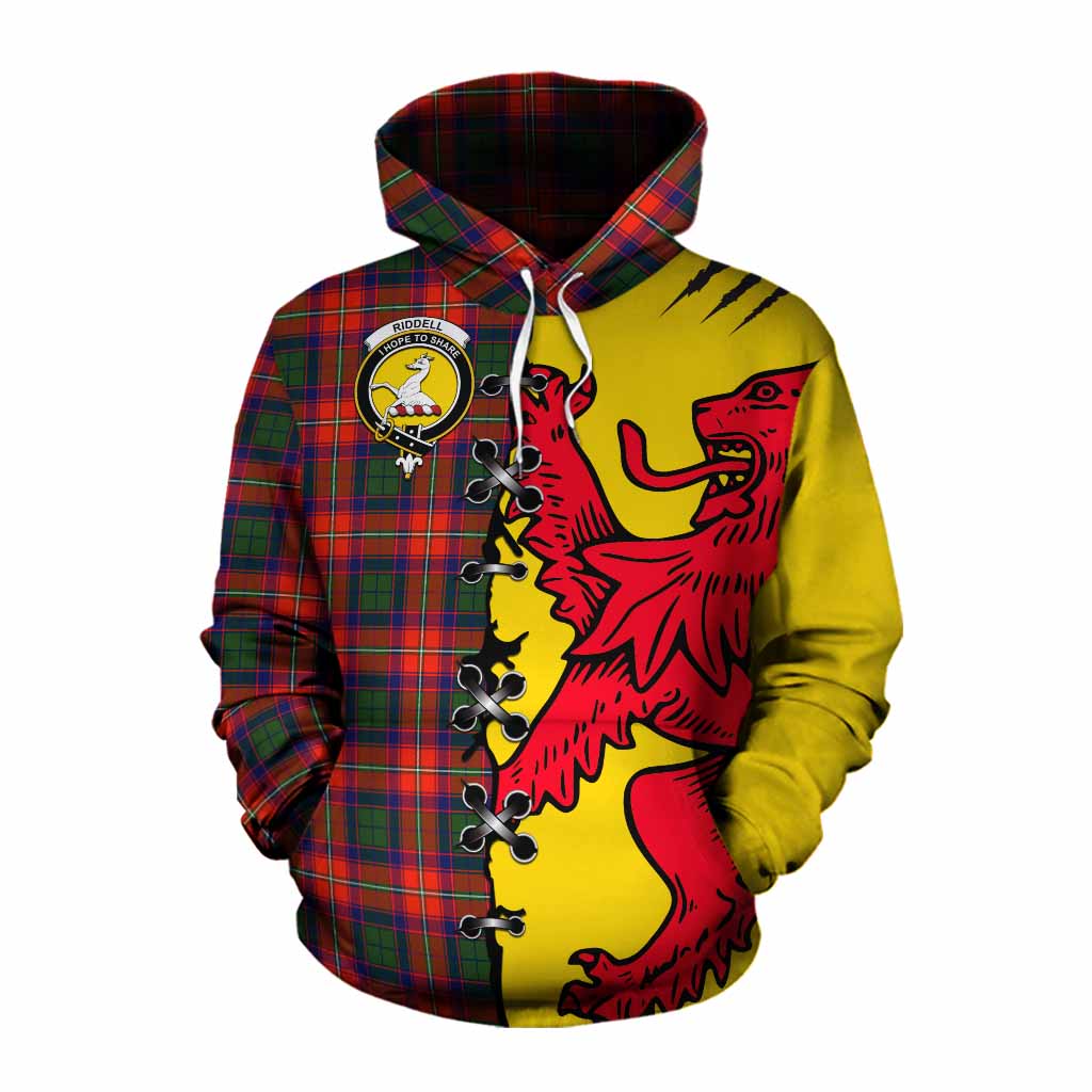 Riddell Tartan Family Crest Cotton Hoodie Lion Rampant Honor - Tartan Vibes Clothing