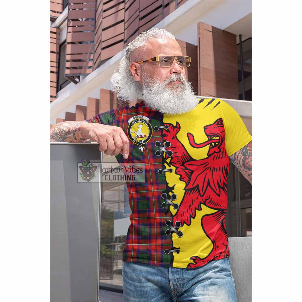 Riddell Tartan Family Crest Cotton T-shirt Lion Rampant Honor - Tartan Vibes Clothing