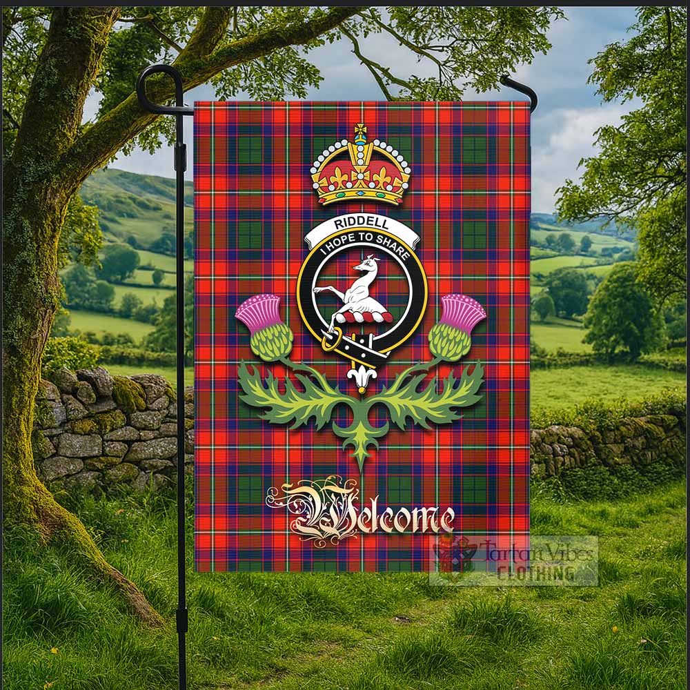 Riddell Tartan Family Crest Garden Flag Royal Thistle Welcome Style - Tartan Vibes Clothing
