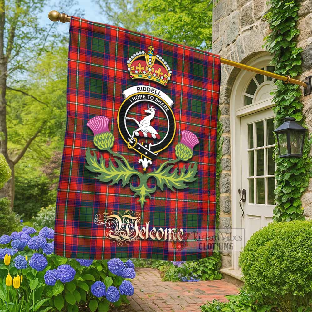 Riddell Tartan Family Crest Garden Flag Royal Thistle Welcome Style - Tartan Vibes Clothing