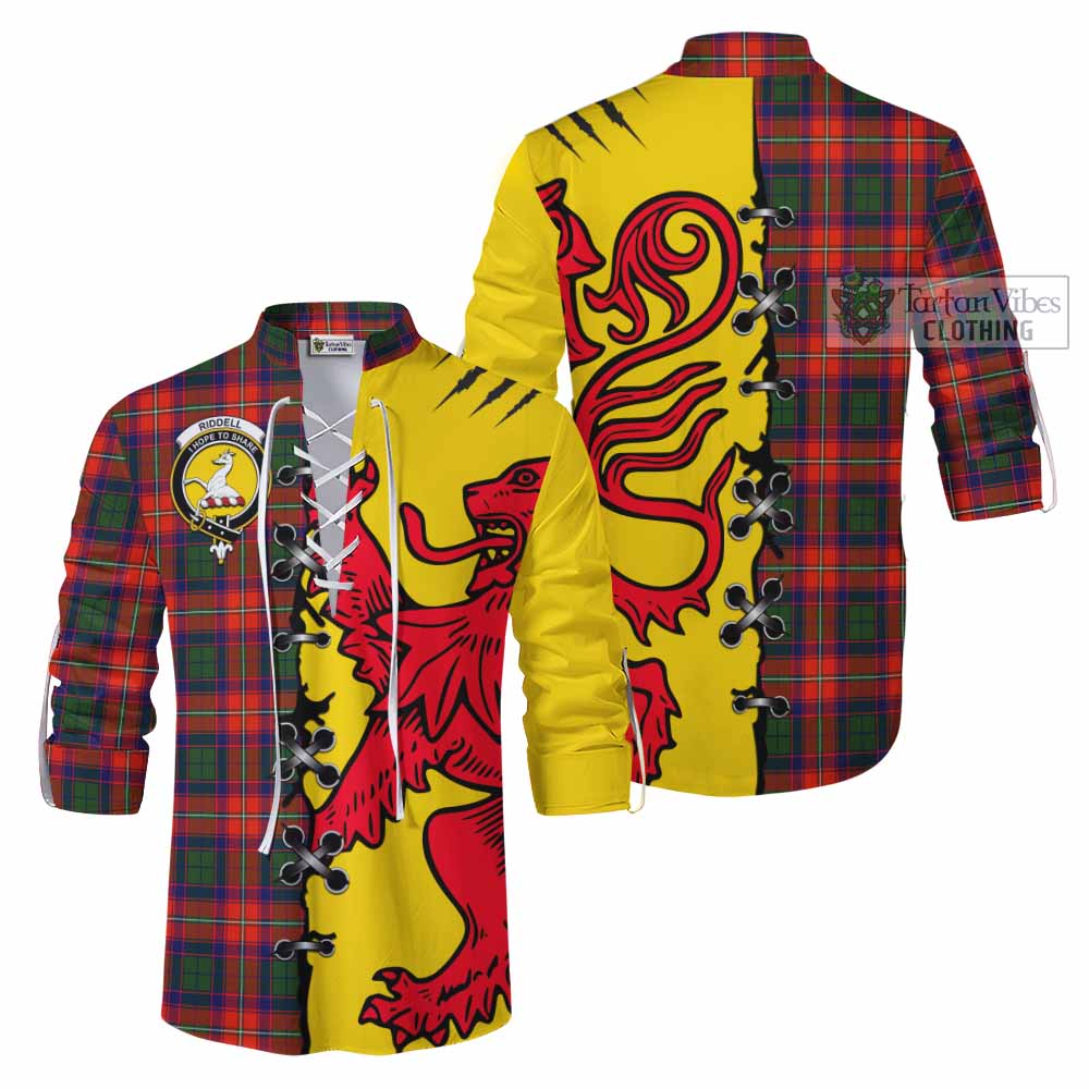 Riddell Tartan Family Crest Ghillie Kilt Shirt Lion Rampant Honor - Tartan Vibes Clothing