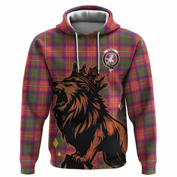 Riddell Tartan Family Crest Hoodie Crowned Lion Roaring