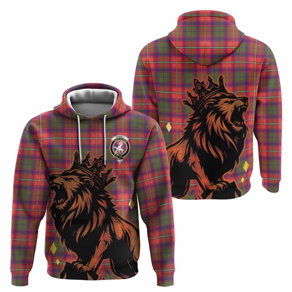 Riddell Tartan Family Crest Hoodie Crowned Lion Roaring