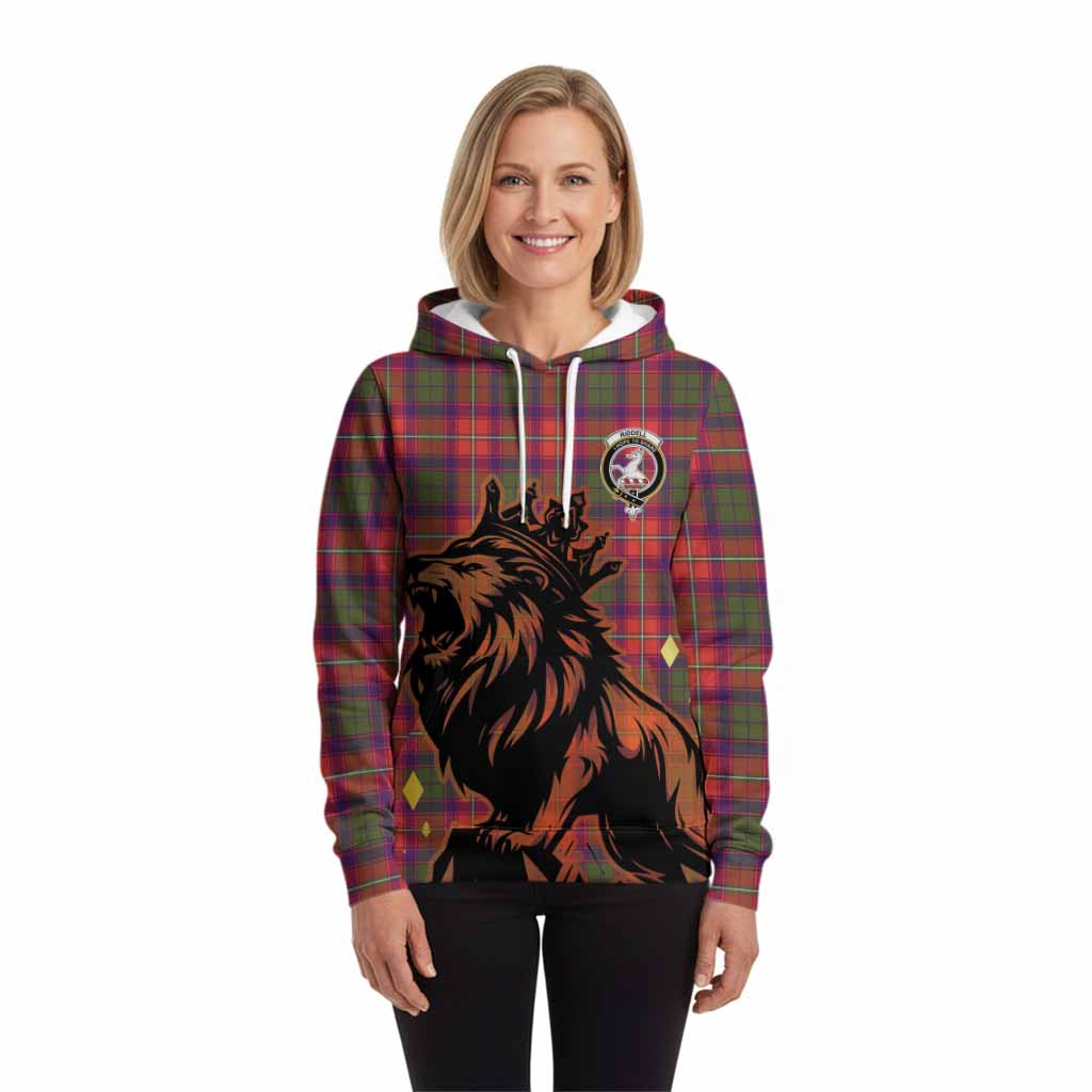 Riddell Tartan Family Crest Hoodie Crowned Lion Roaring