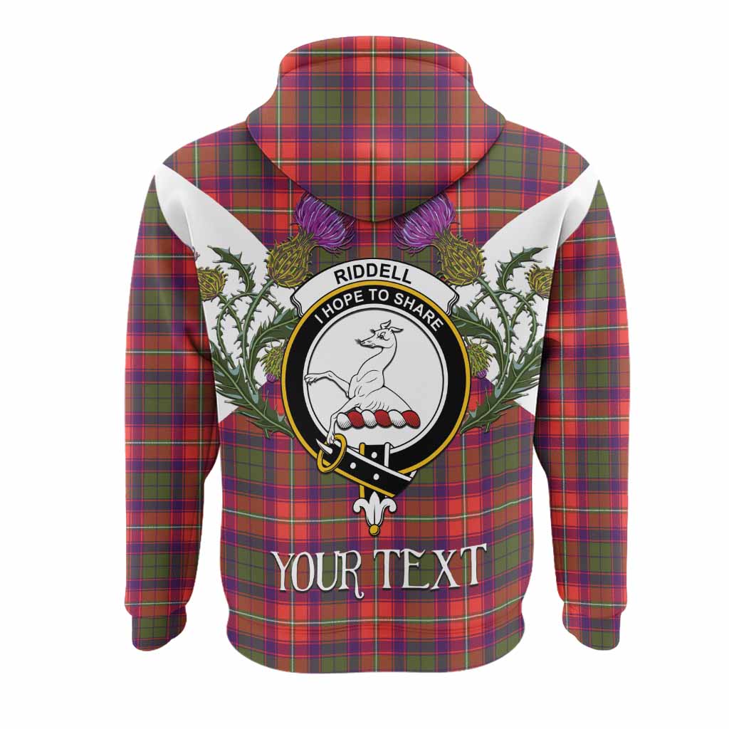 Riddell Tartan Family Crest Hoodie Scottish Burns Night Thistle Floral