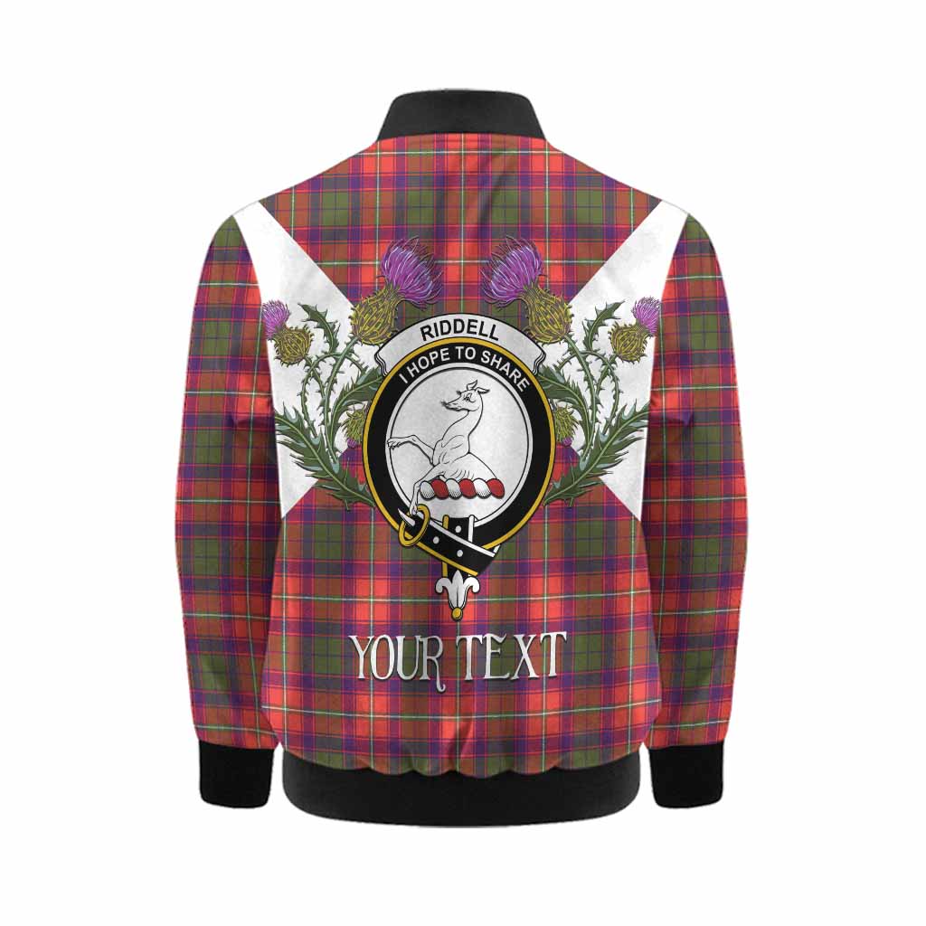 Riddell Tartan Family Crest Kid Bomber Jacket Scottish Burns Night Thistle Floral