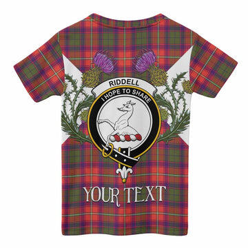 Riddell Tartan Family Crest Kid T-shirt Scottish Burns Night Thistle Floral