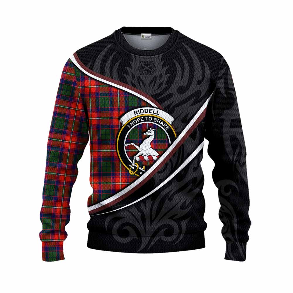 Riddell Tartan Family Crest Knitted Sweater Celtic Scottish Thistle Floral - Tartan Vibes Clothing
