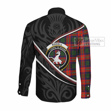 Riddell Tartan Family Crest Long Sleeve Button Shirts Celtic Scottish Thistle Floral - Tartan Vibes Clothing
