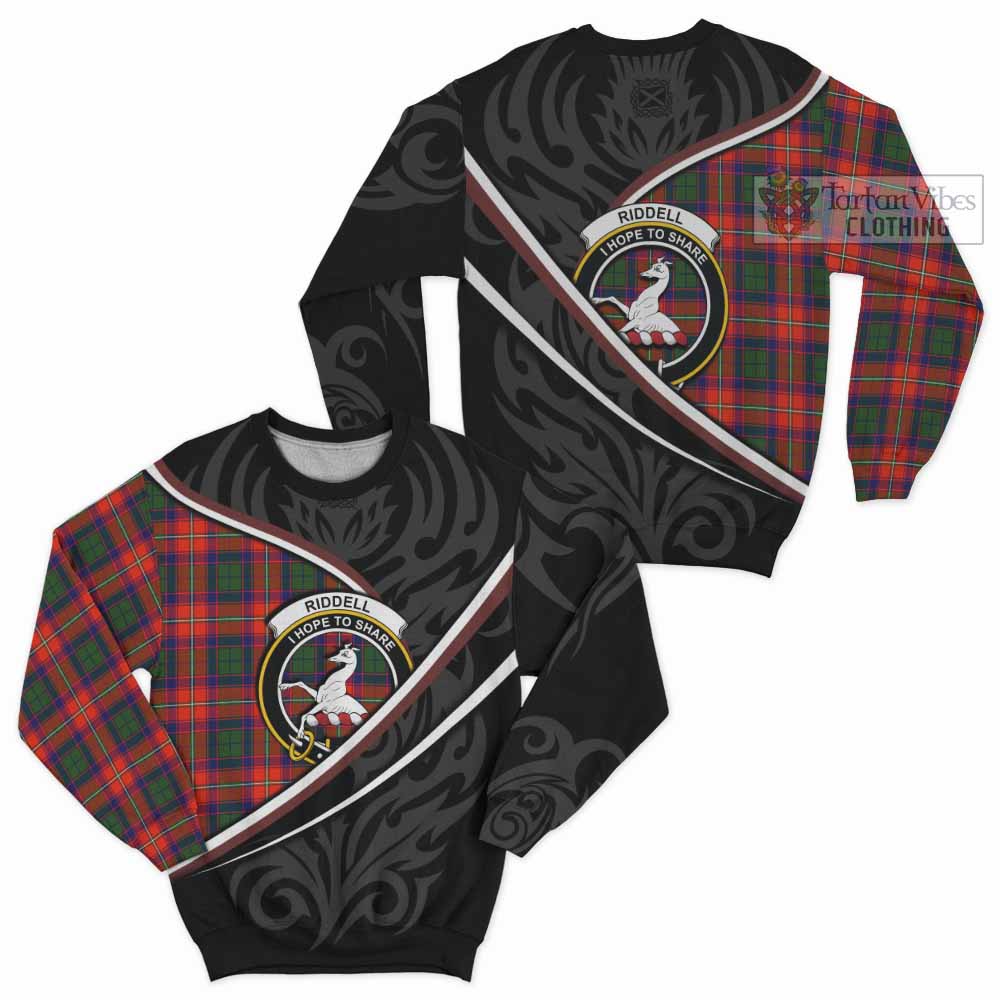 Riddell Tartan Family Crest Sweatshirt Celtic Scottish Thistle Floral - Tartan Vibes Clothing