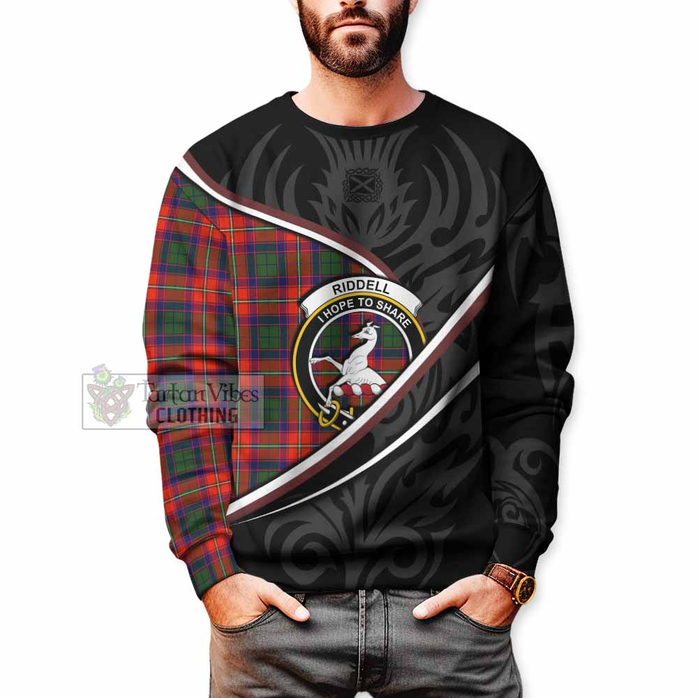 Riddell Tartan Family Crest Sweatshirt Celtic Scottish Thistle Floral - Tartan Vibes Clothing