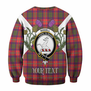 Riddell Tartan Family Crest Sweatshirt Scottish Burns Night Thistle Floral