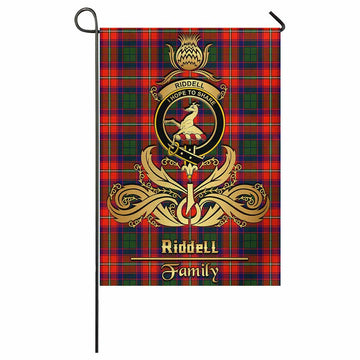 Riddell Tartan Garden Flag with Highland Thistle Cherish Family Crest Style