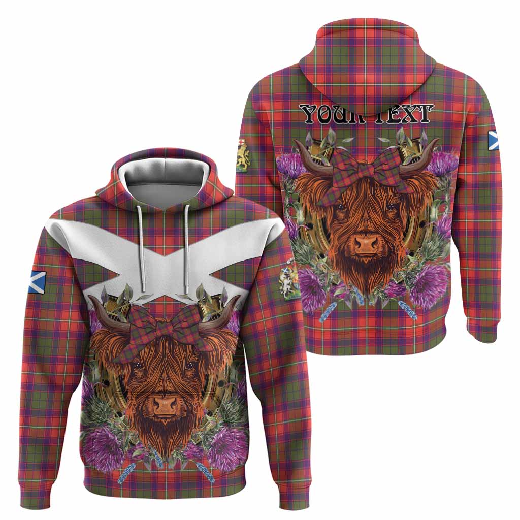Riddell Tartan Hoodie Scottish Thistle Heilan Coo