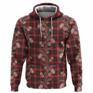 Riddell Tartan Hoodie Seamless Scottish Thistle Flowers