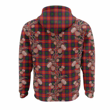 Riddell Tartan Hoodie Seamless Scottish Thistle Flowers