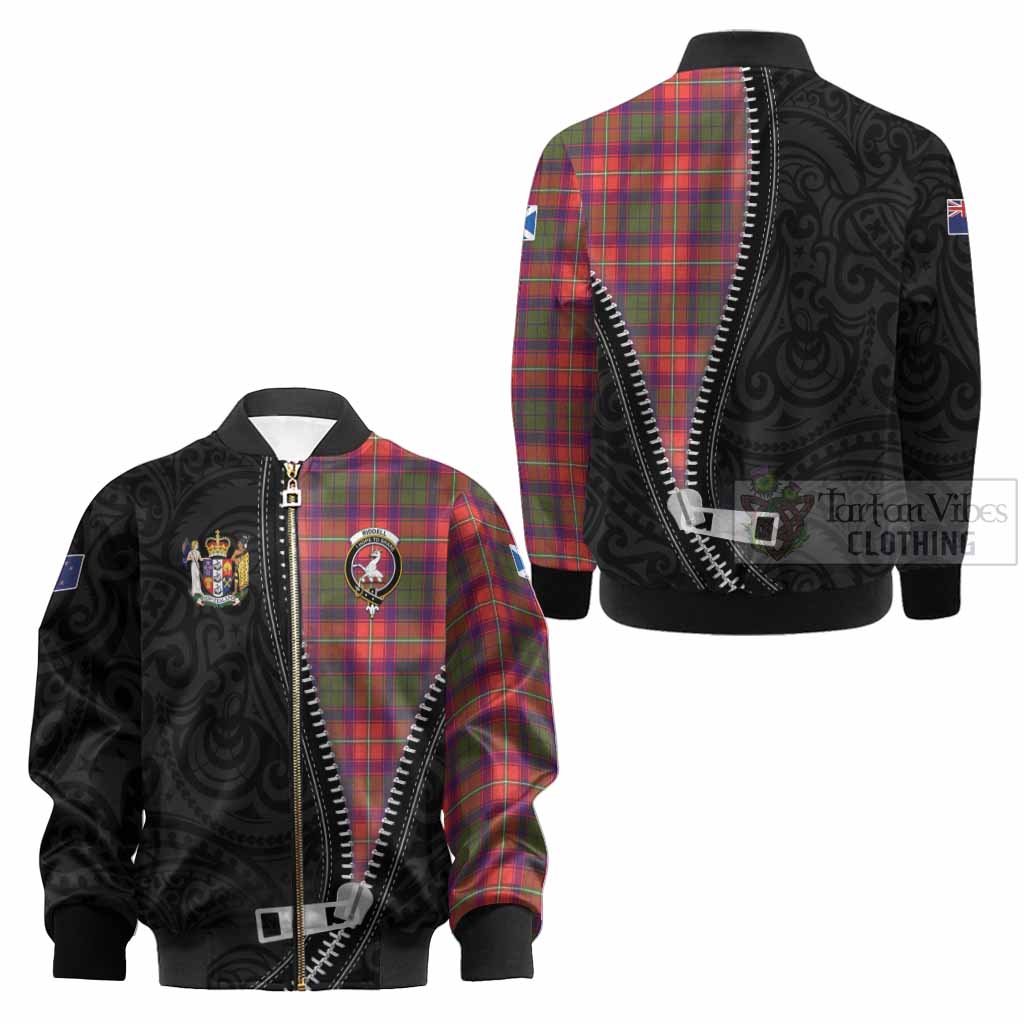 Riddell Tartan Kid Bomber Jacket New Zealand Pattern Unique Zipper Stylized