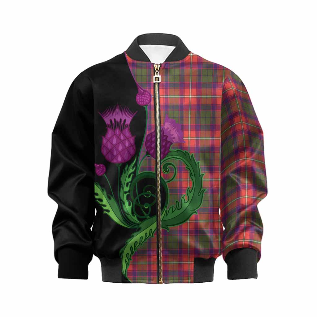 Riddell Tartan Kid Bomber Jacket Traditional Scottish Thistle