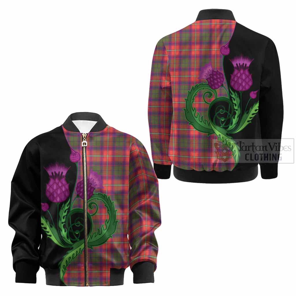 Riddell Tartan Kid Bomber Jacket Traditional Scottish Thistle